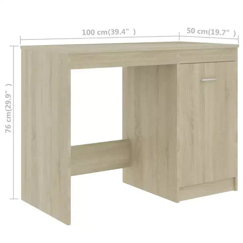Scrivania ad angolo Sonoma Oak/bianco con cassetto, 1 persona