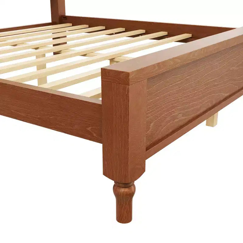 Letto a piattaforma imbottito beige con testiera curva – Queen/King, per 2 persone