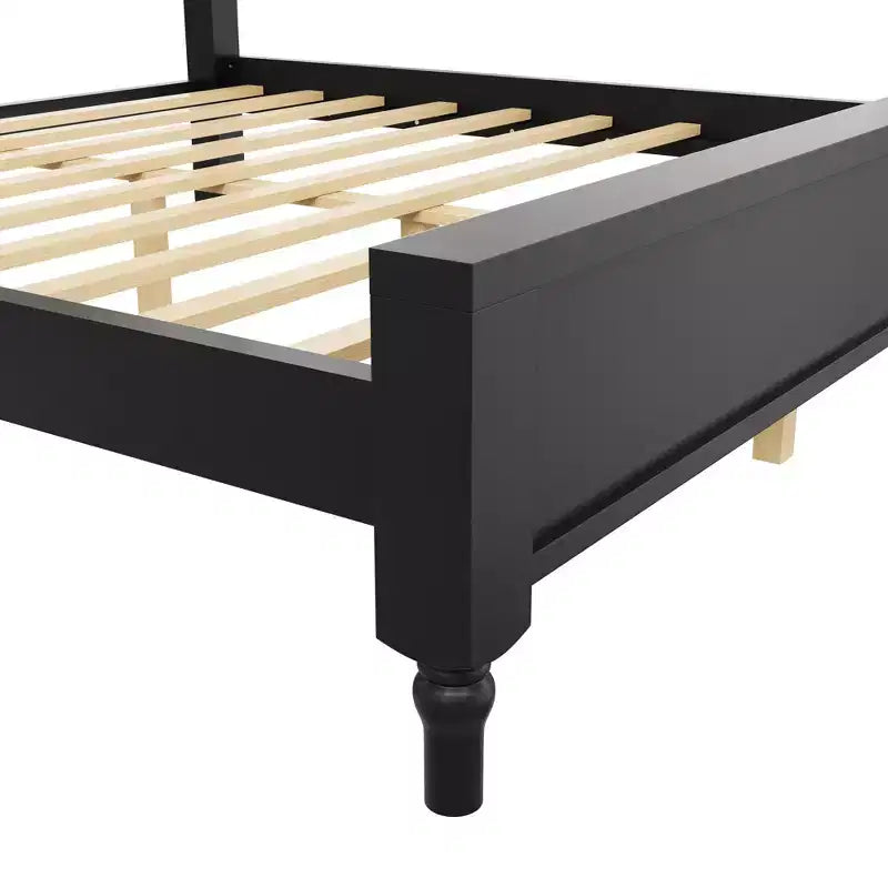 Letto a piattaforma imbottito beige con testiera curva – Queen/King, per 2 persone