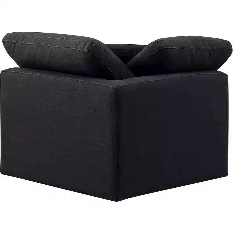 Sedia angolare in tessuto effetto lino – Beige / Nero / Crema / Grigio / Blu navy / Bianco, 1 posto a sedere