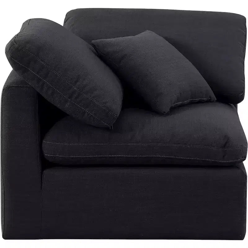 Sedia angolare in tessuto effetto lino – Beige / Nero / Crema / Grigio / Blu navy / Bianco, 1 posto a sedere