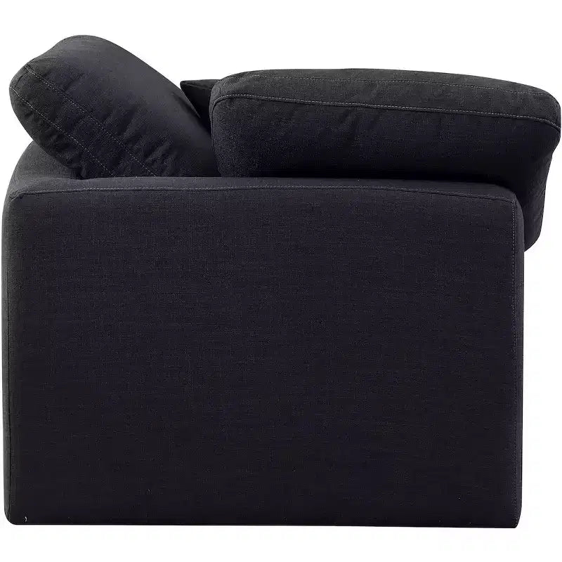 Sedia angolare in tessuto effetto lino – Beige / Nero / Crema / Grigio / Blu navy / Bianco, 1 posto a sedere