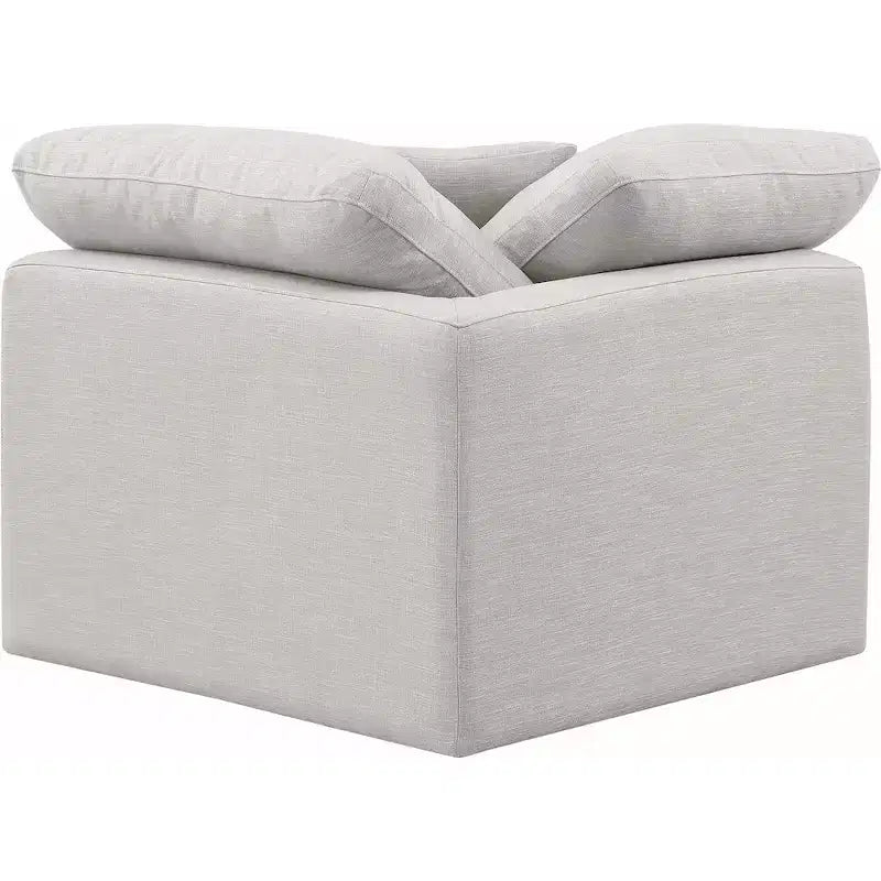 Sedia angolare in tessuto effetto lino – Beige / Nero / Crema / Grigio / Blu navy / Bianco, 1 posto a sedere