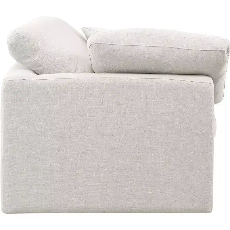 Sedia angolare in tessuto effetto lino – Beige / Nero / Crema / Grigio / Blu navy / Bianco, 1 posto a sedere
