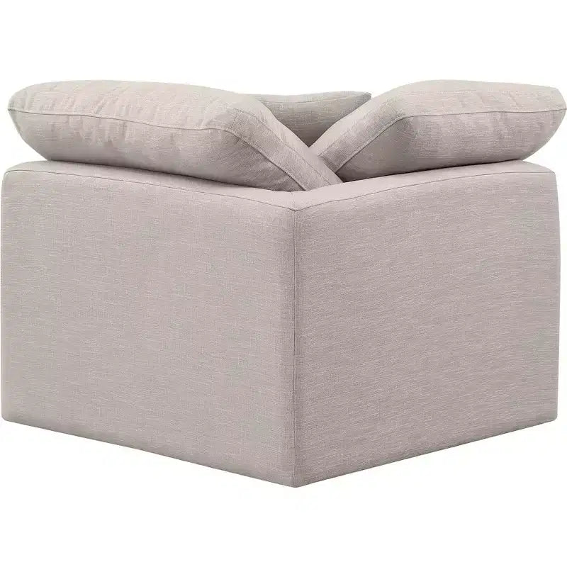 Sedia angolare in tessuto effetto lino – Beige / Nero / Crema / Grigio / Blu navy / Bianco, 1 posto a sedere