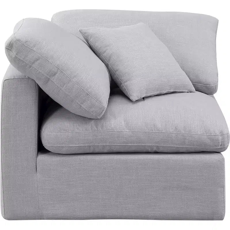 Sedia angolare in tessuto effetto lino – Beige / Nero / Crema / Grigio / Blu navy / Bianco, 1 posto a sedere
