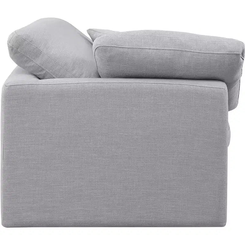 Sedia angolare in tessuto effetto lino – Beige / Nero / Crema / Grigio / Blu navy / Bianco, 1 posto a sedere
