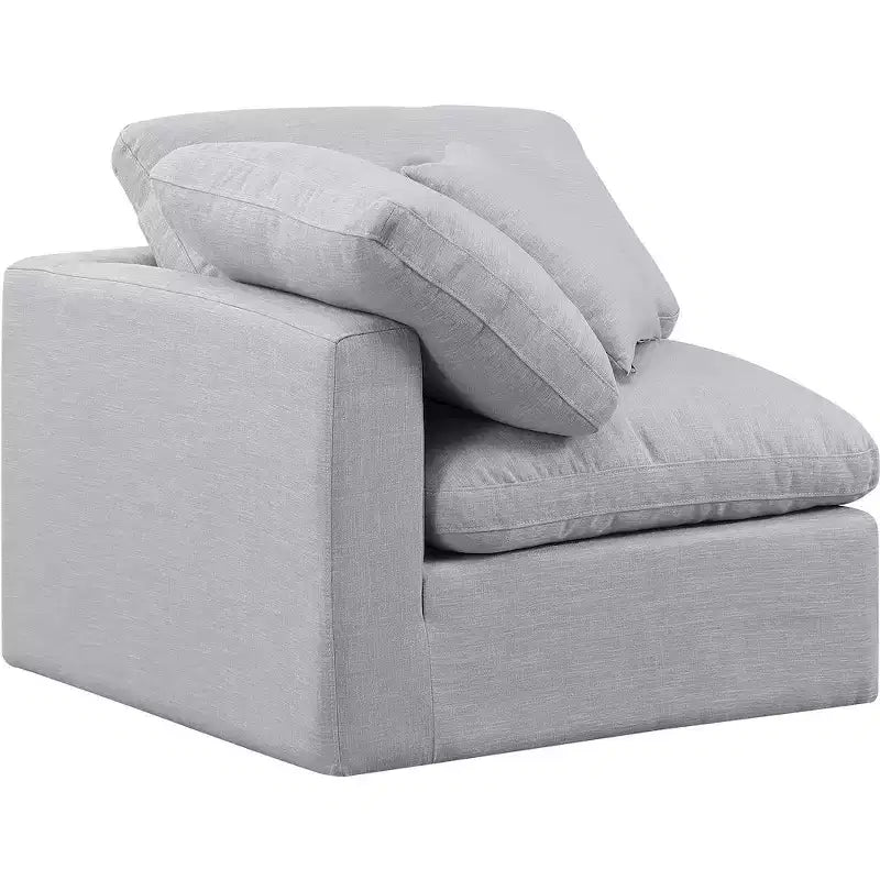 Sedia angolare in tessuto effetto lino – Beige / Nero / Crema / Grigio / Blu navy / Bianco, 1 posto a sedere