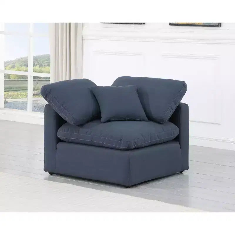 Sedia angolare in tessuto effetto lino – Beige / Nero / Crema / Grigio / Blu navy / Bianco, 1 posto a sedere