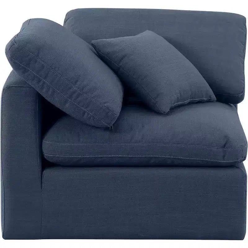 Sedia angolare in tessuto effetto lino – Beige / Nero / Crema / Grigio / Blu navy / Bianco, 1 posto a sedere