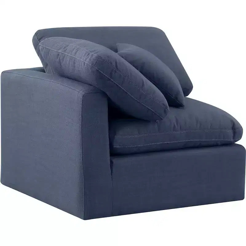 Sedia angolare in tessuto effetto lino – Beige / Nero / Crema / Grigio / Blu navy / Bianco, 1 posto a sedere