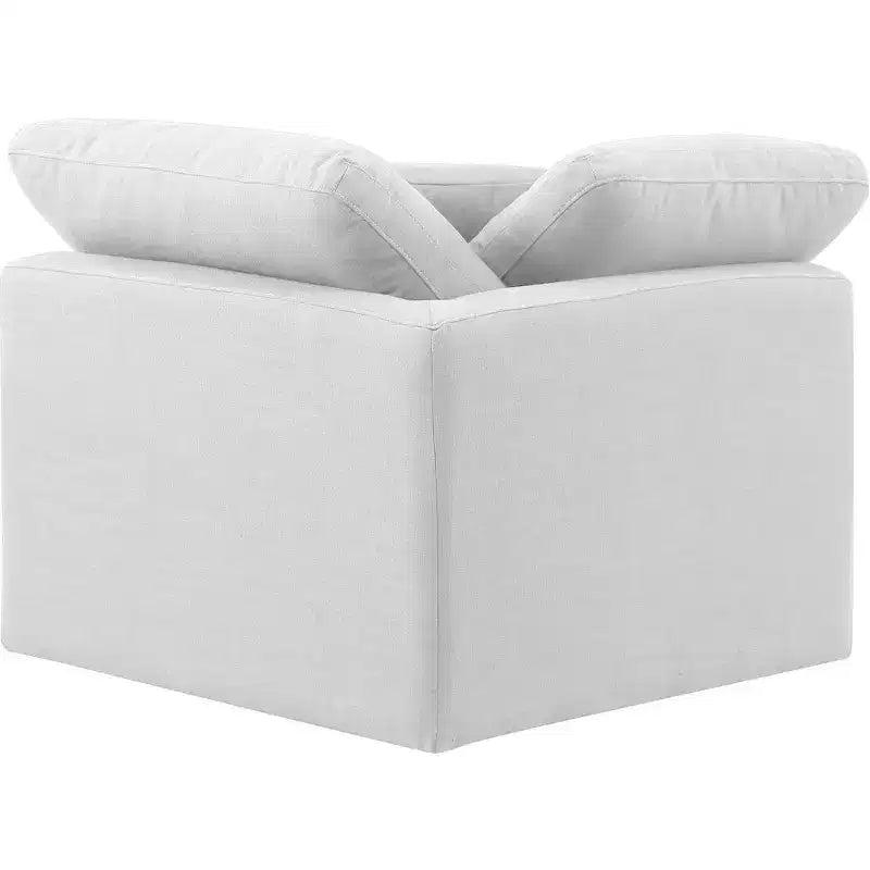 Sedia angolare in tessuto effetto lino – Beige / Nero / Crema / Grigio / Blu navy / Bianco, 1 posto a sedere
