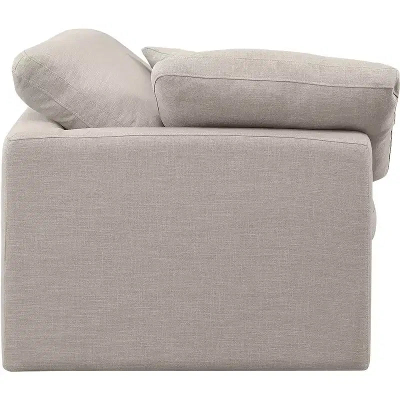 Sedia angolare in tessuto effetto lino – Beige / Nero / Crema / Grigio / Blu navy / Bianco, 1 posto a sedere