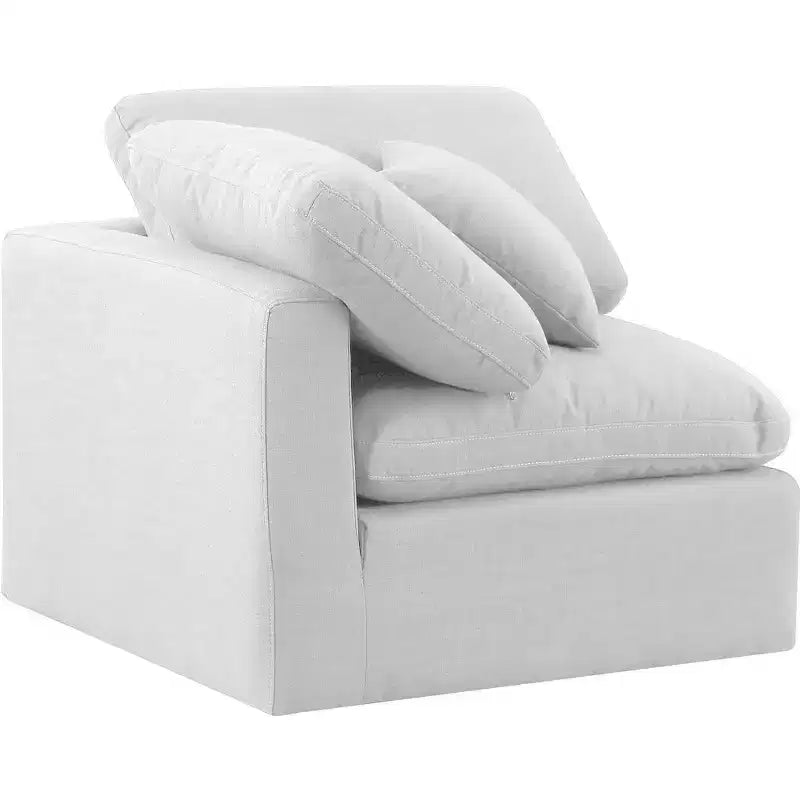 Sedia angolare in tessuto effetto lino – Beige / Nero / Crema / Grigio / Blu navy / Bianco, 1 posto a sedere