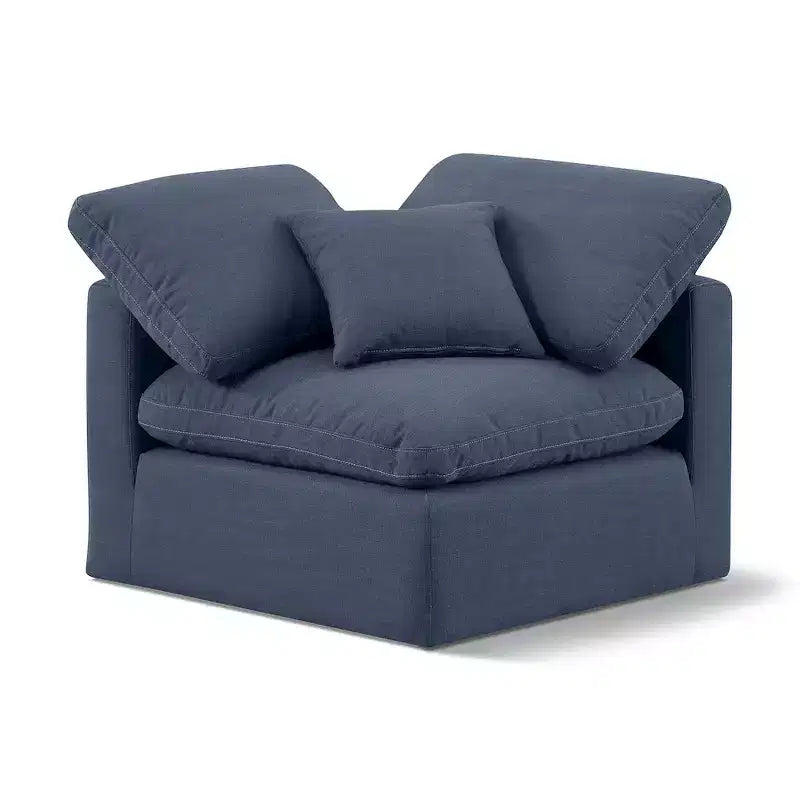 Sedia angolare in tessuto effetto lino – Beige / Nero / Crema / Grigio / Blu navy / Bianco, 1 posto a sedere