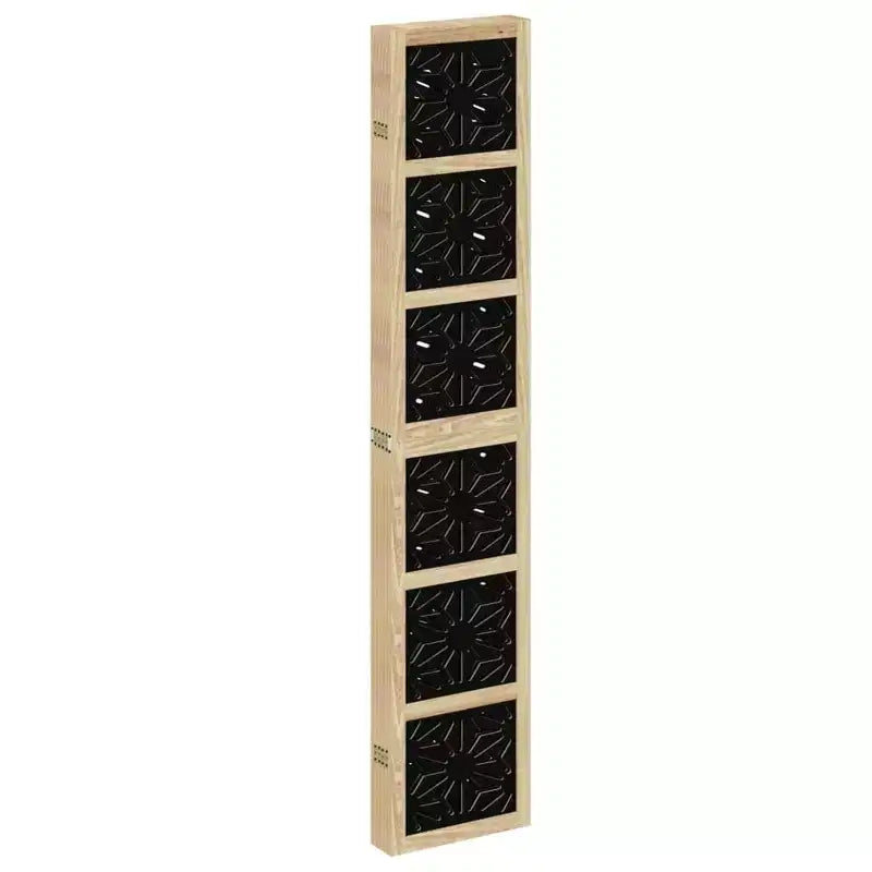 Divisorio a 6 Pannelli Pieghevole Marrone e Nero, Schermo Separatore, Interno