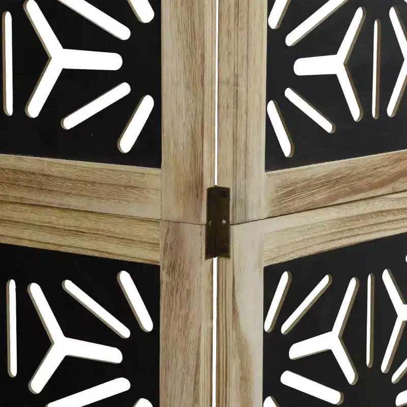 Divisorio a 6 Pannelli Pieghevole Marrone e Nero, Schermo Separatore, Interno
