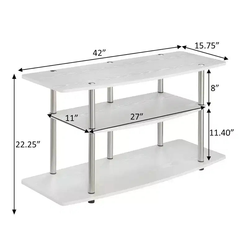 Mobile porta TV a 3 ripiani a giorno, Ciliegio / Nero / Nero Legno di Grana, Per 1 TV fino a 43"