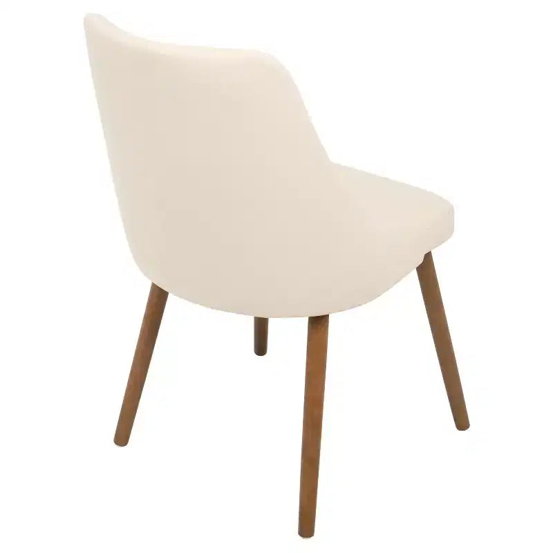 Sedia da pranzo senza braccioli moderna di metà secolo, color crema, Posti: 1