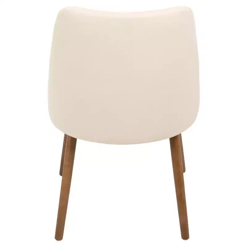 Sedia da pranzo senza braccioli moderna di metà secolo, color crema, Posti: 1