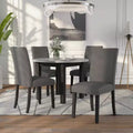 Set da pranzo rotondo a 5 pezzi in similmarmo grigio e bianco (4 posti)