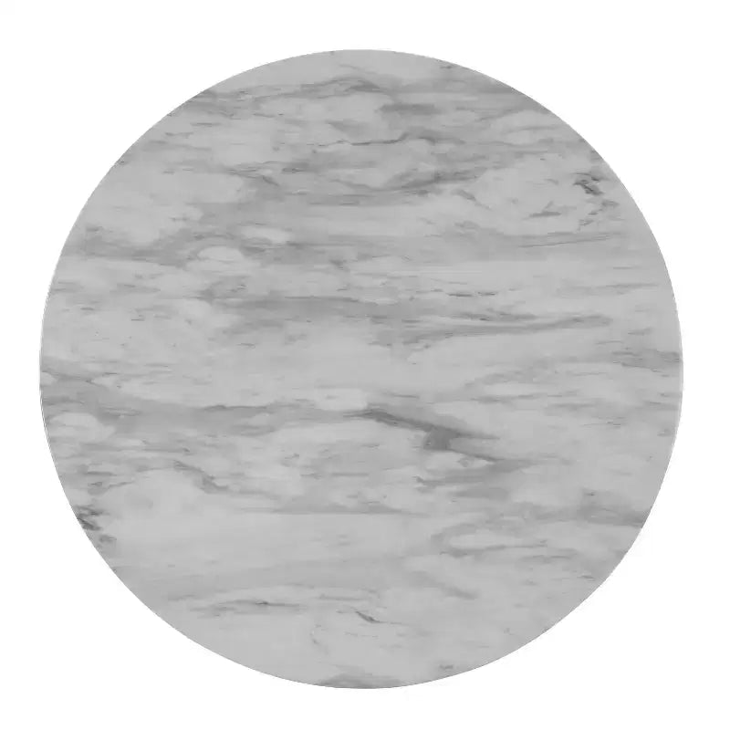 Set da pranzo rotondo a 5 pezzi in similmarmo grigio e bianco (4 posti)