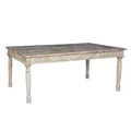 83" Driftwood Recycled Carved Dining Table Brown - Timbergirl