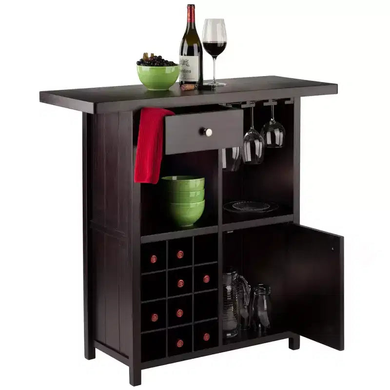 Mobile Bar per Vini Espresso, Singolo, Contiene 12 Bottiglie