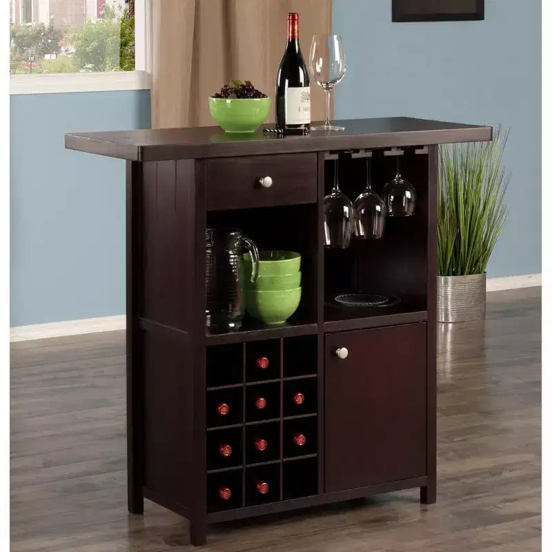 Mobile Bar per Vini Espresso, Singolo, Contiene 12 Bottiglie