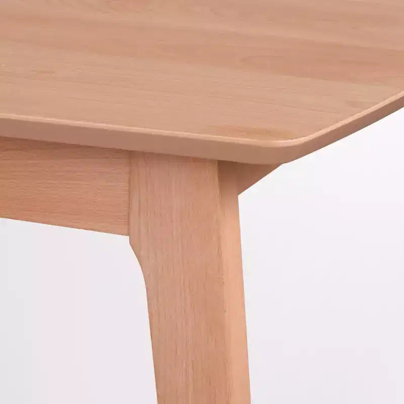 Set da pranzo rettangolare Mid-Century Modern 7 pezzi, naturale/arancione, 6 posti