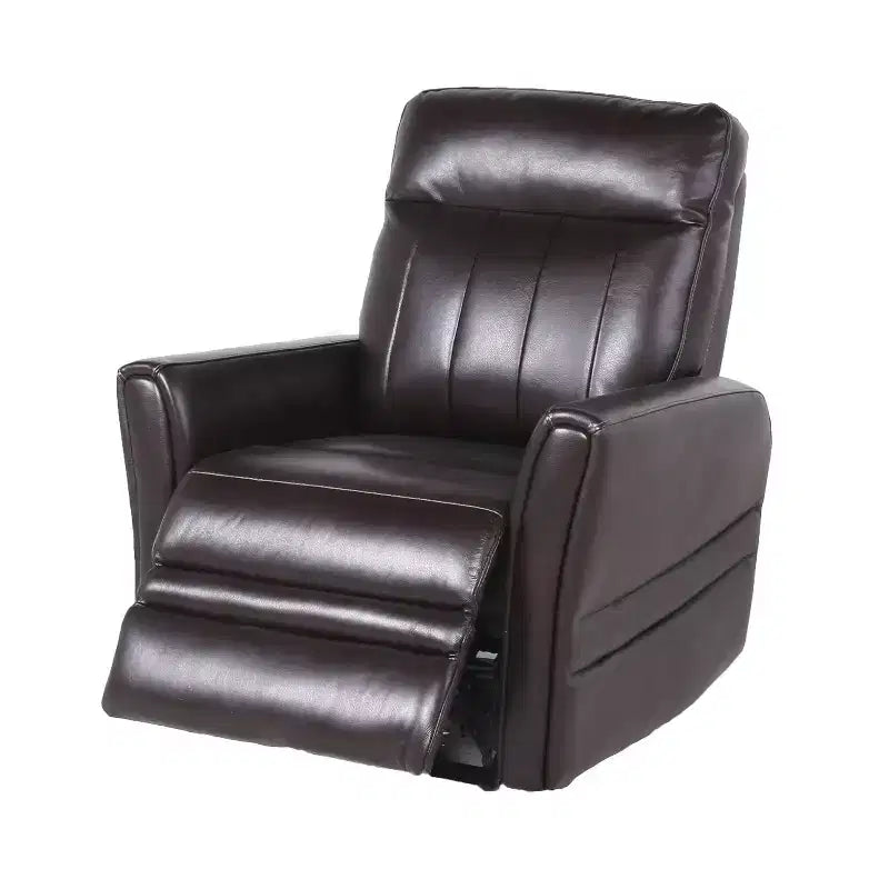 Poltrona reclinabile elettrica marrone – Posto singolo, rivestimento in PU lucido