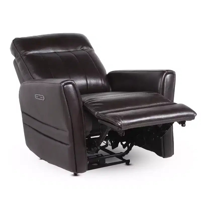 Poltrona reclinabile elettrica marrone – Posto singolo, rivestimento in PU lucido
