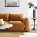 Divano in velluto color cognac, stile moderno, posti a sedere fino a 4