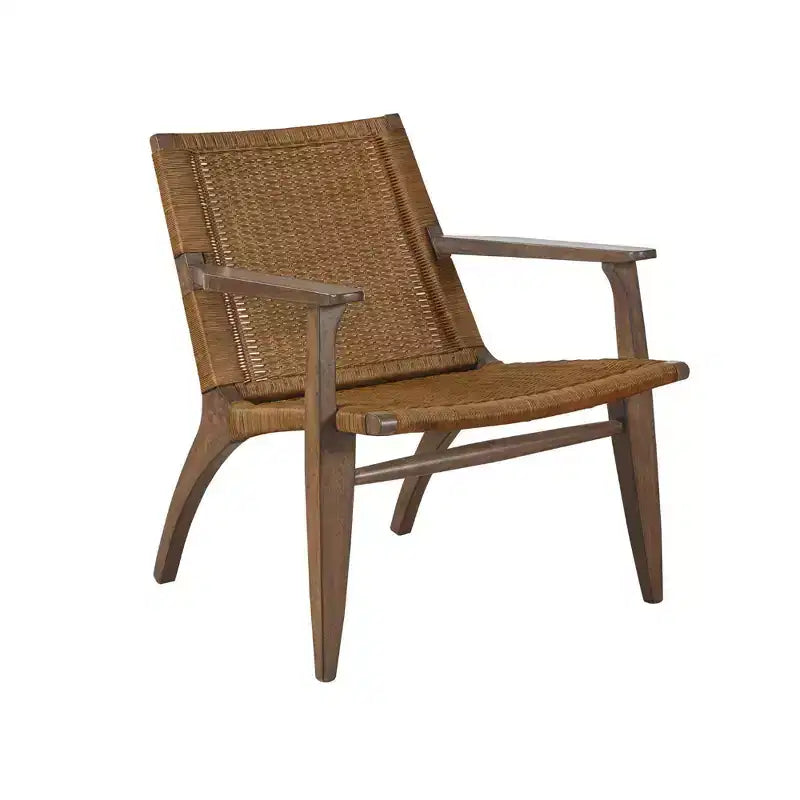 Sedia accent con braccioli in rattan naturale, 1 posto – Struttura in legno di mogano