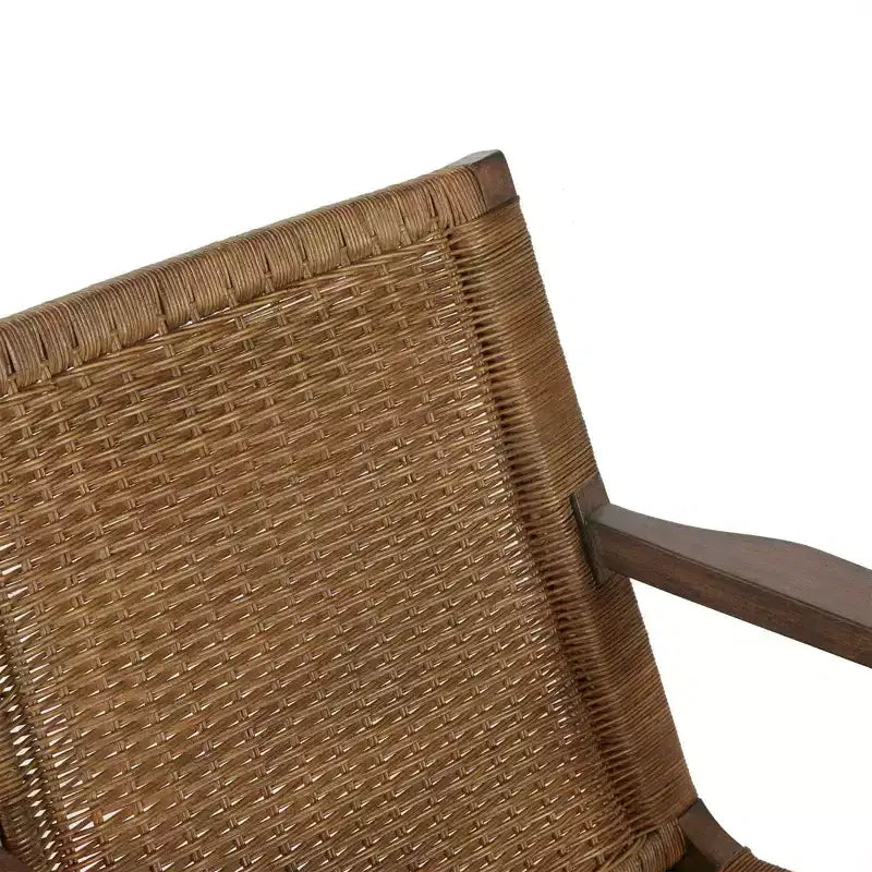 Sedia accent con braccioli in rattan naturale, 1 posto – Struttura in legno di mogano