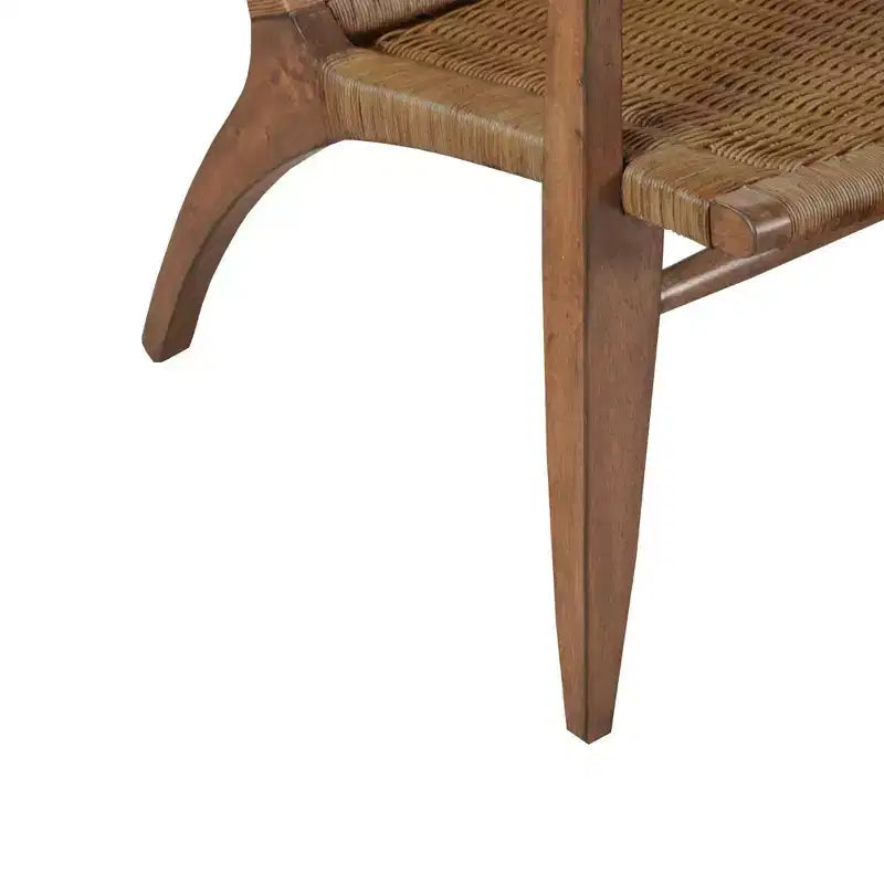 Sedia accent con braccioli in rattan naturale, 1 posto – Struttura in legno di mogano
