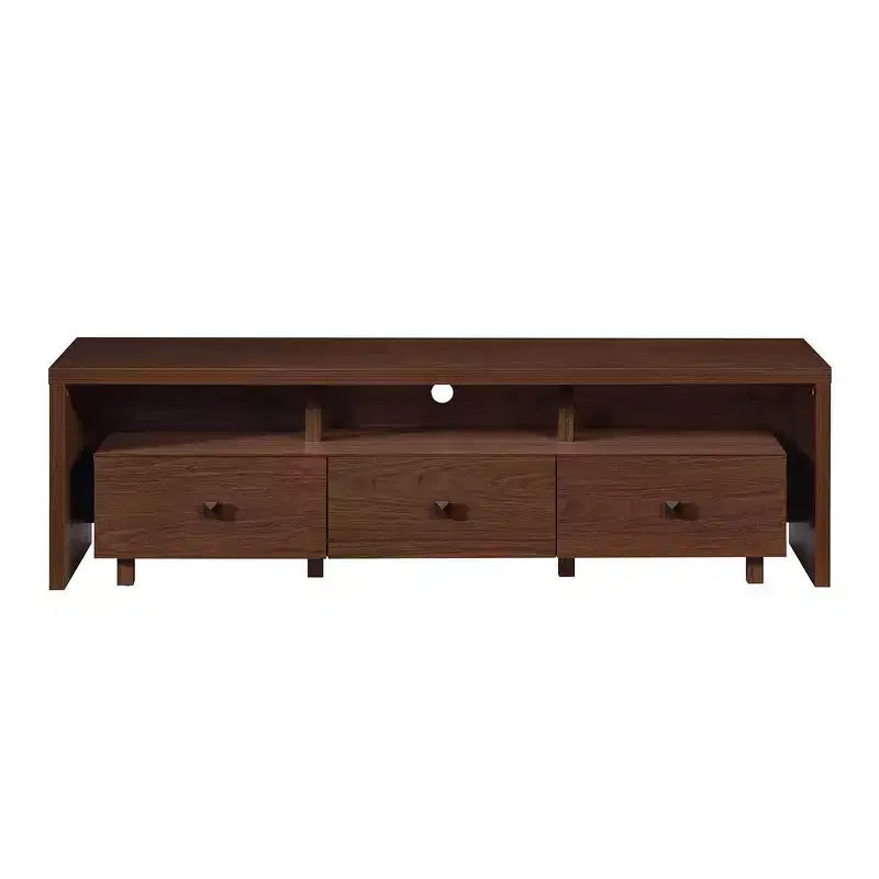 Techni Mobili TV Stand for TVs up to 70" Brown - Hickory: Modern Console with Storage, Matte Finish
