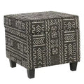 Square Storage Ottoman with Lift Off Top Onyx - HomePop: Upholstered, Rectangular Shape