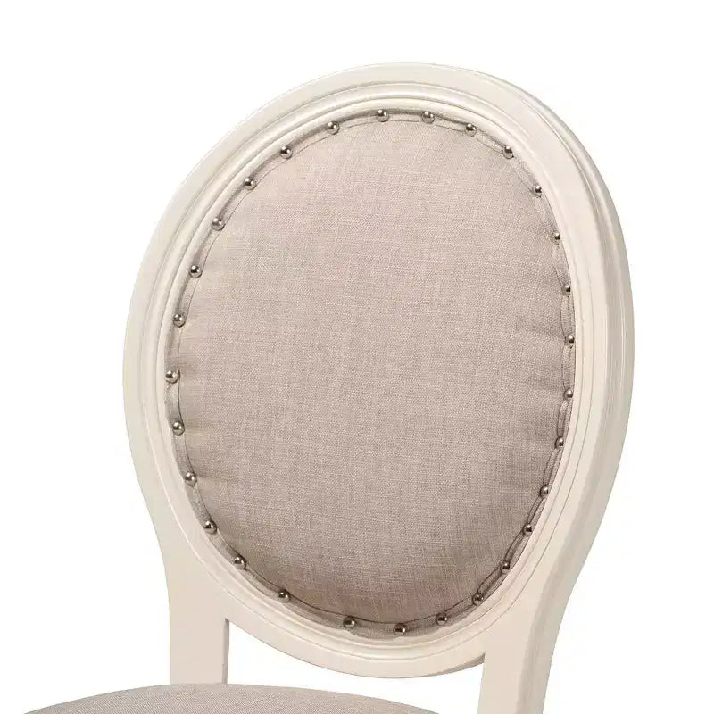 Sedie da pranzo imbottite grigie, senza braccioli, set da 2