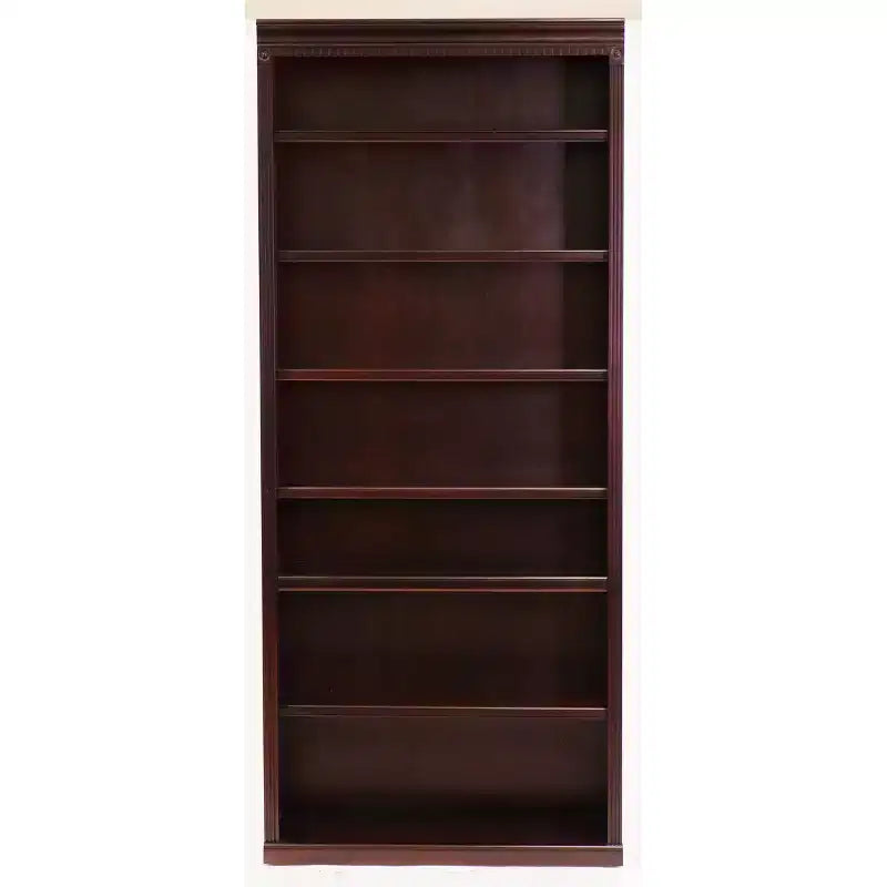 84" Huntington Club Wood Bookcase Cherry - Martin Furniture: Vertical, 7-Shelf, No Assembly