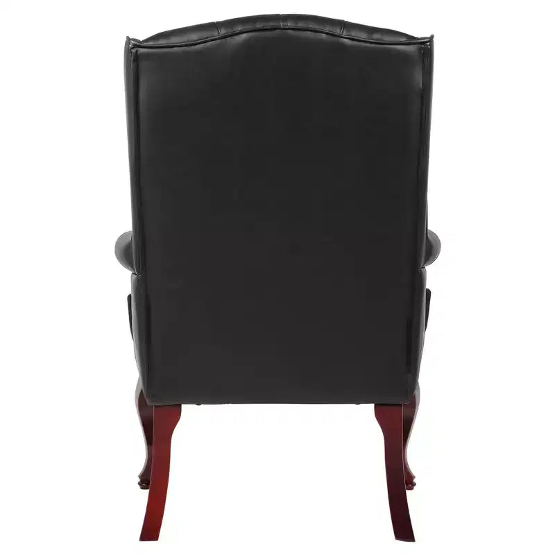 Poltrona per gli ospiti Wingback in vinile nero, monoposto