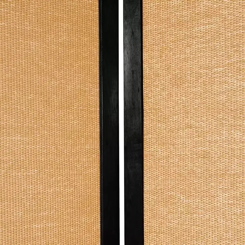 Paravento Pieghevole Shoji in Juta Nera – 4 Pannelli
