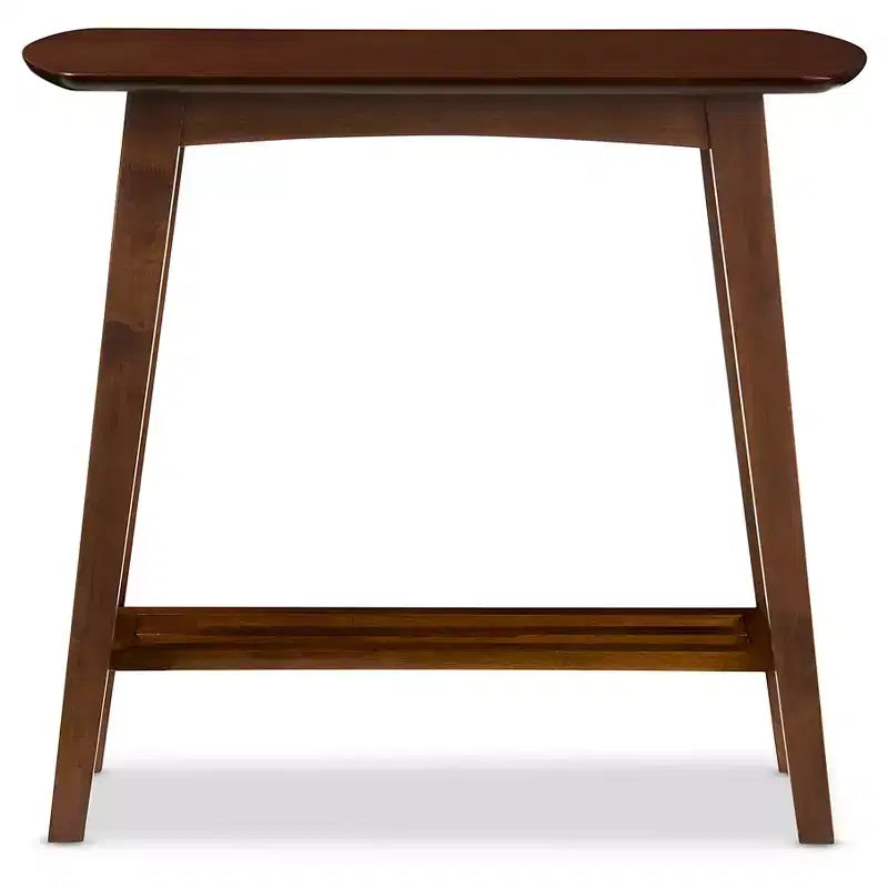 Consolle in noce scuro con ripiano aperto, stile metà secolo, montaggio per 1 persona