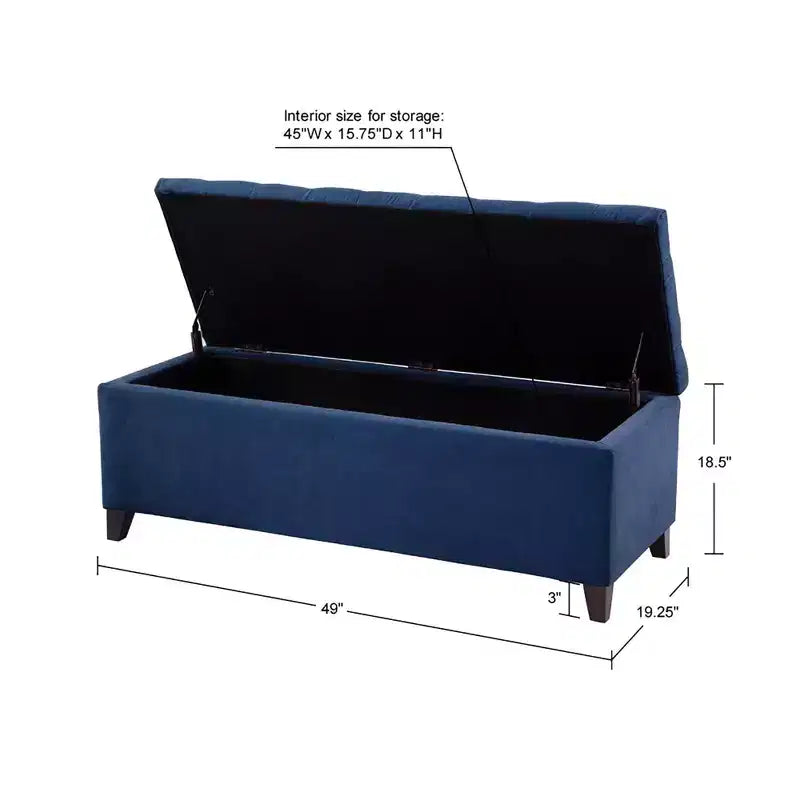 Panca contenitore trapuntata sabbia/blu/grigio, seduta singola