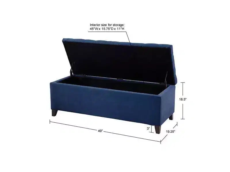 Panca contenitore trapuntata sabbia/blu/grigio, seduta singola