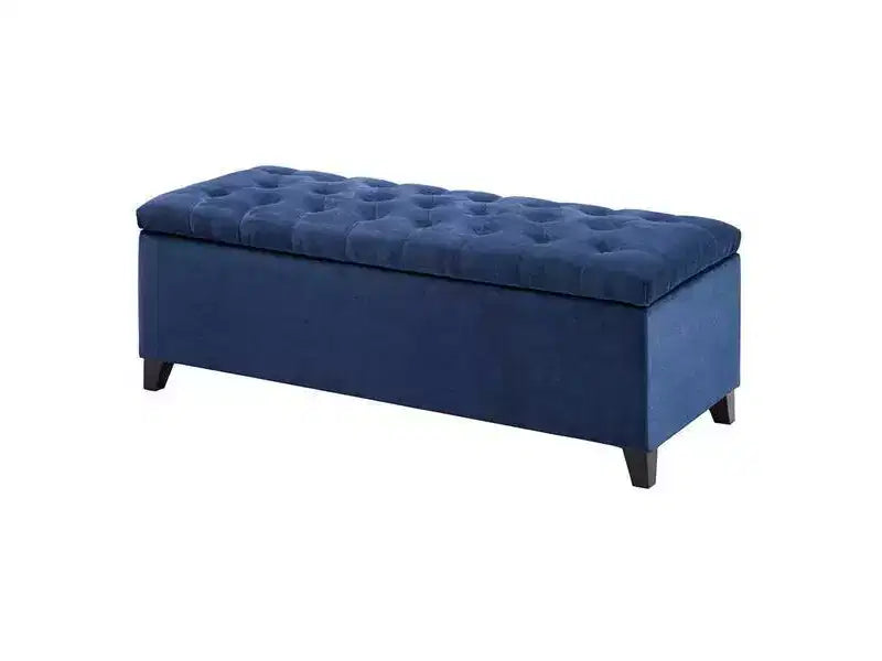 Panca contenitore trapuntata sabbia/blu/grigio, seduta singola