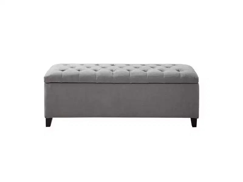 Panca contenitore trapuntata sabbia/blu/grigio, seduta singola