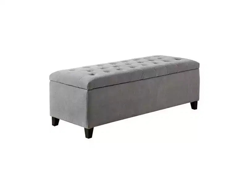 Panca contenitore trapuntata sabbia/blu/grigio, seduta singola