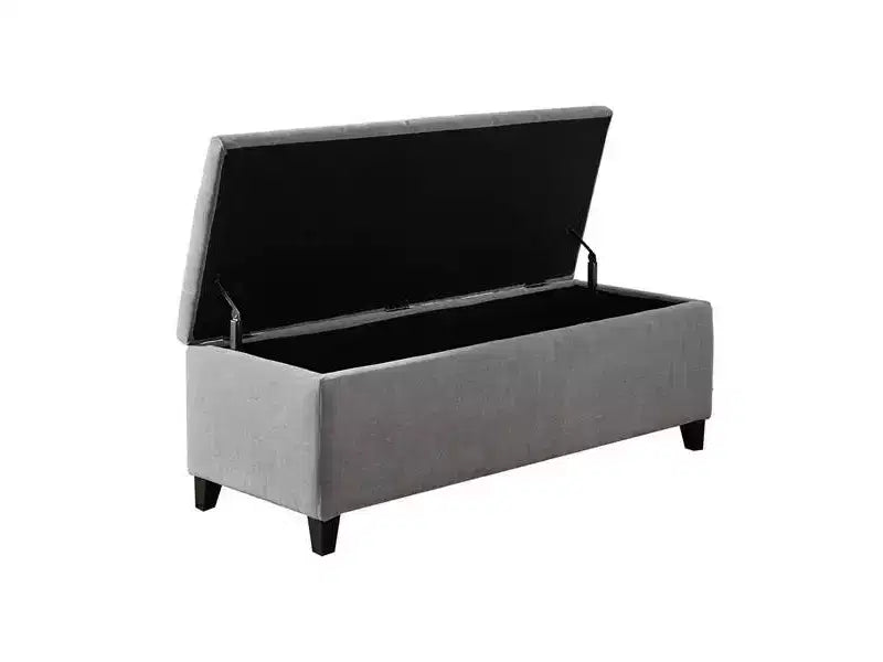 Panca contenitore trapuntata sabbia/blu/grigio, seduta singola