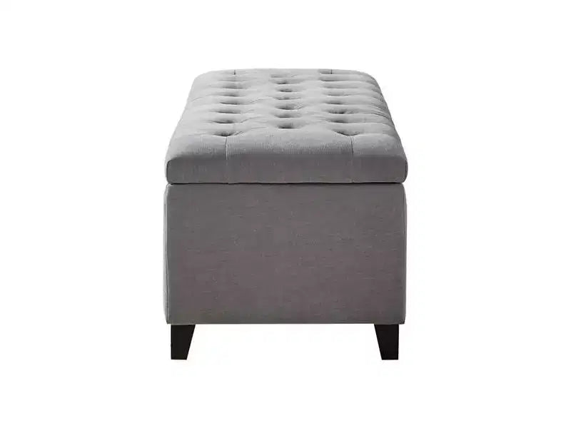 Panca contenitore trapuntata sabbia/blu/grigio, seduta singola